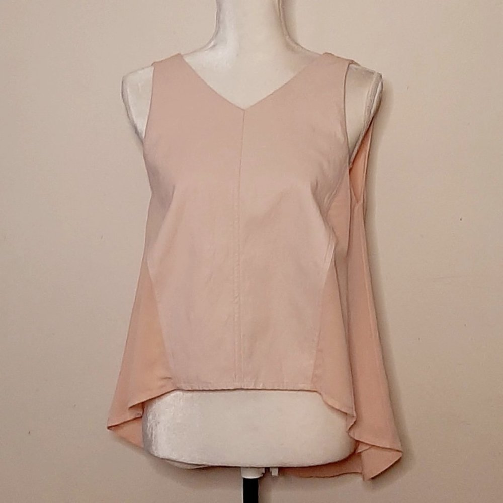Elliatt Pale Pink Faux Leather Sleeveless Blouse